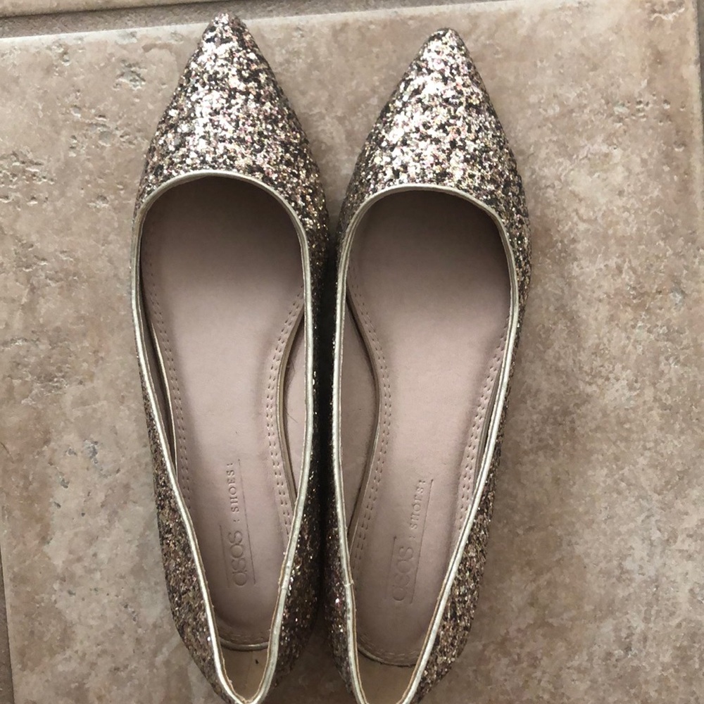 Gold Sparkle Flats